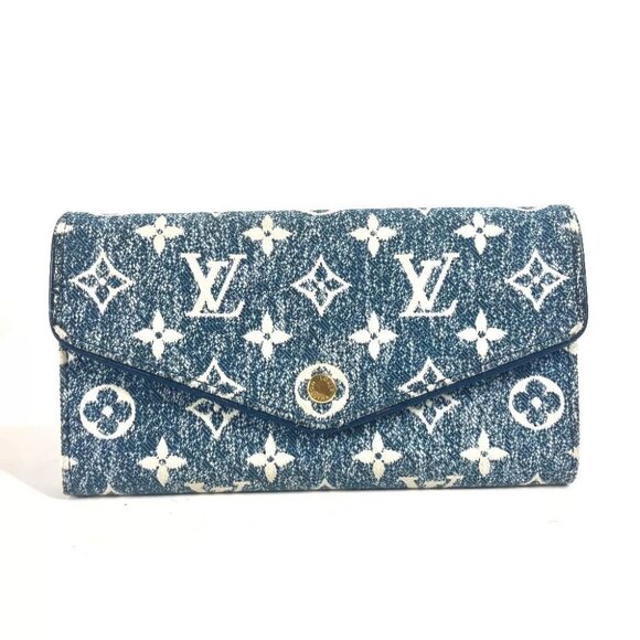 LOUIS VUITTON Monogram jacquard denim Portefeuille-Sara Long wallet - Picture 1 of 15